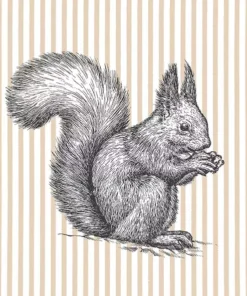 Șervețel - Etching Squirrel Lines - 33x33 cm