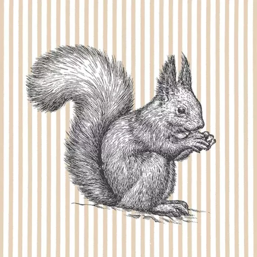 Șervețel - Etching Squirrel Lines - 33x33 cm 1