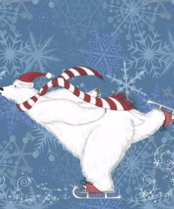 Șervețel - Polar Bear Skate - 33x33 cm