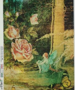 Hârtie de orez - Fairie with Roses - A5