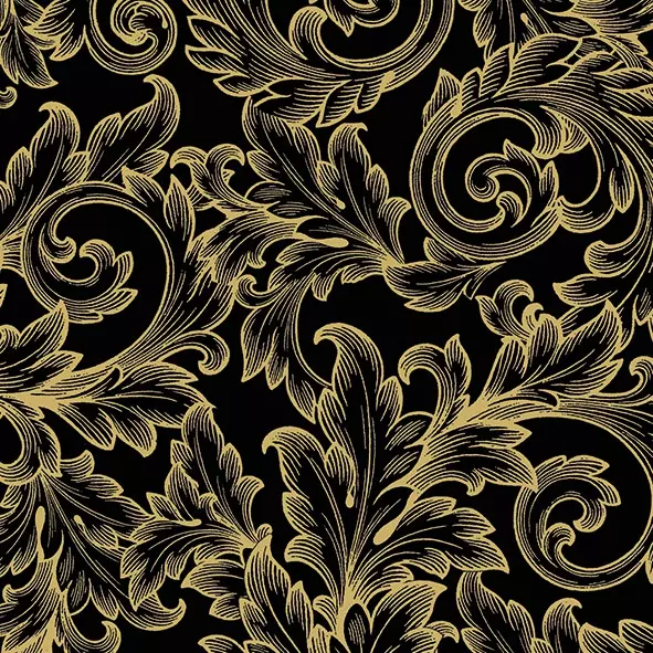 Șervețel - Baroque Gold/Black - 33x33 cm 1 Șervețel - Baroque Gold/Black - 33x33 cm