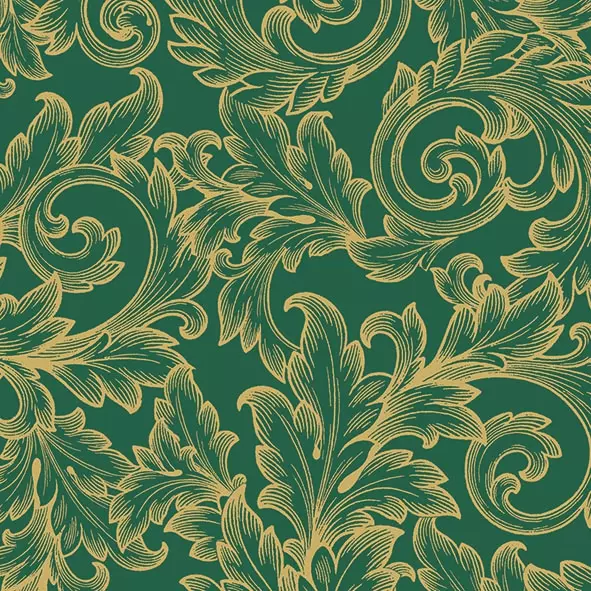 Șervețel - Baroque Gold/Green - 33x33 cm 1 Șervețel - Baroque Gold/Green - 33x33 cm