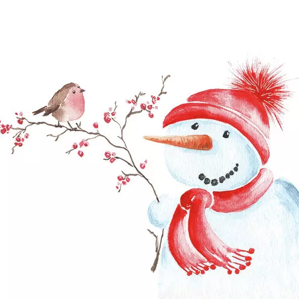 Șervețel - Bird on Twig - 33x33 cm 1 Șervețel - Bird on Twig - 33x33 cm