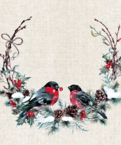 Șervețel - Birds in Wreath - 33x33 cm