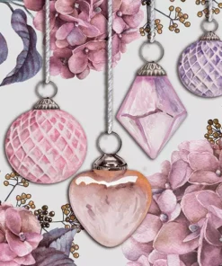 Șervețel - Hanging Baubles Rose - 33x33 cm