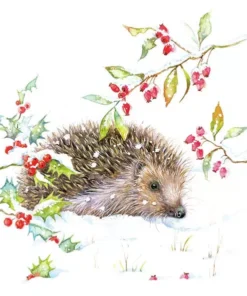 Șervețel - Hedgehog in Winter - 33x33 cm