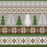 Șervețel - Knitted Trees Green - 33x33 cm