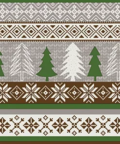 Șervețel - Knitted Trees Green - 33x33 cm