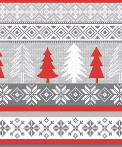 Șervețel - Knitted Trees Red - 33x33 cm