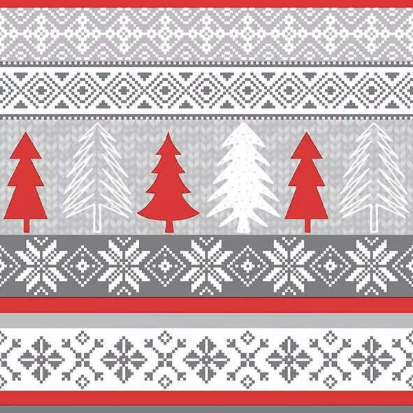 Șervețel - Knitted Trees Red - 33x33 cm 1 Șervețel - Knitted Trees Red - 33x33 cm