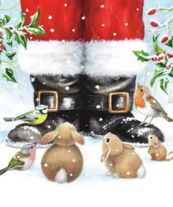 Șervețel - Looking Up to Santa - 33x33 cm
