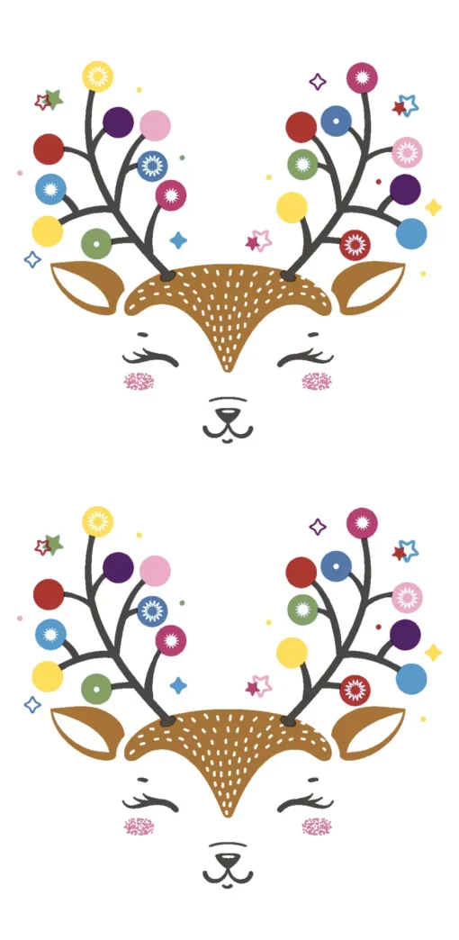 Șervețel - batistă - Colourful Deer 1