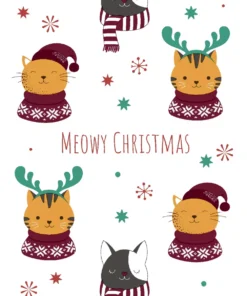 Șervețel - batistă - Meowy Xmas