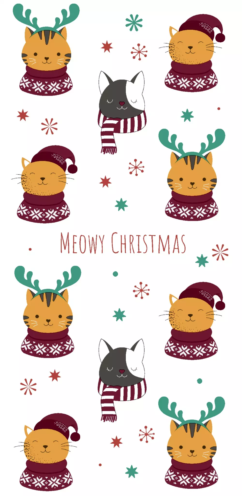Șervețel - batistă - Meowy Xmas 1 Șervețel - batistă - Meowy Xmas
