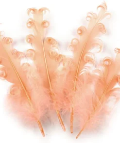 Pene decorative crețe - 12-18 cm - somon