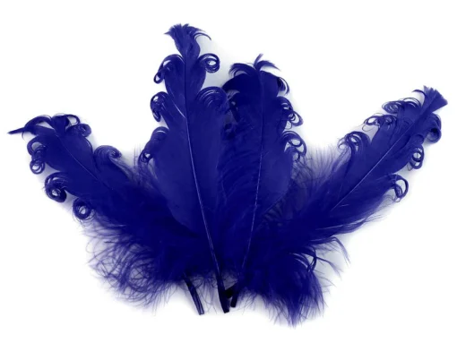 Pene decorative crețe – 12-18 cm - albastru marin 1