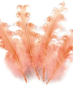 Pene decorative crețe – 12-18 cm - coral deschis