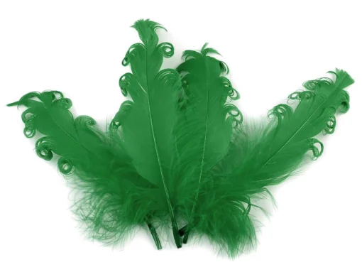 Pene decorative crețe – 12-18 cm - verde 1