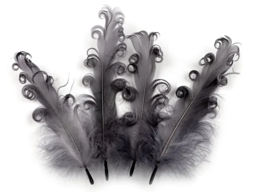 Pene decorative crețe – 12-18 cm – gri închis 1