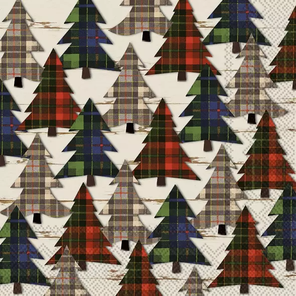 Șervețel - Checkered Pines - 33x33 cm 1 Șervețel - Checkered Pines - 33x33 cm