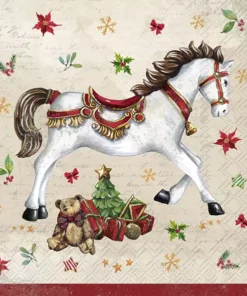 Șervețel - Festive Horse - 33x33 cm