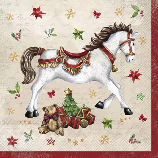 Șervețel - Festive Horse - 33x33 cm 1
