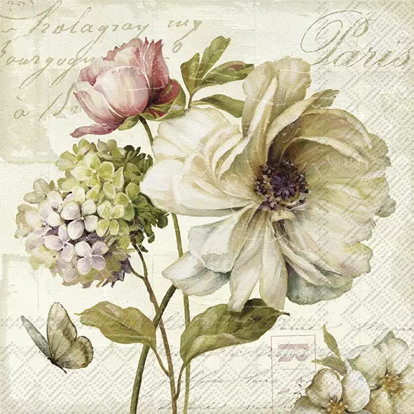 Șervețel - Marche de Fleurs - 33x33 cm 1 Șervețel - Marche de Fleurs - 33x33 cm