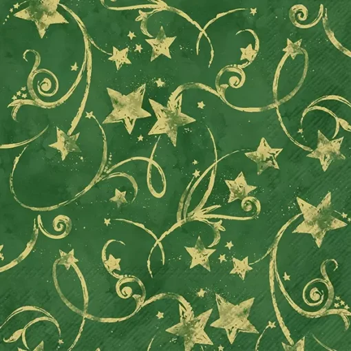 Șervețel - Star Garland green - 33x33 cm 1