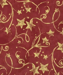 Șervețel - Star Garland red - 33x33 cm