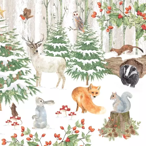 Șervețel - Wildlife in Wintertime - 33x33 cm 1 Șervețel - Wildlife in Wintertime - 33x33 cm