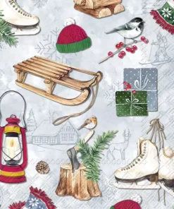 Șervețel - Winter Sledge - 33x33 cm