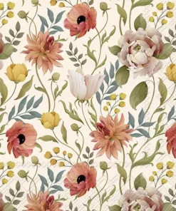 Șervețel – Flower Story cream – 33×33 cm