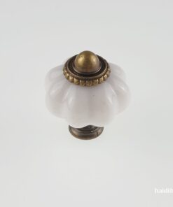 Buton – mâner metalic decorativ alb – h 3,5 cm