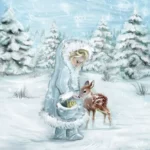 Șervețel - Feeding Deer - 33x33 cm