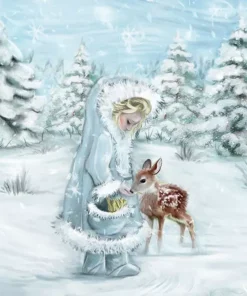 Șervețel - Feeding Deer - 33x33 cm