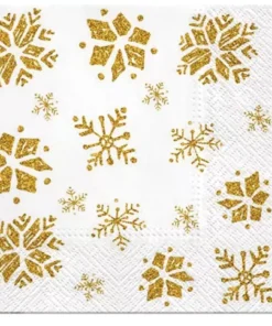 Șervețel - Glitter Snowflakes - 33x33 cm