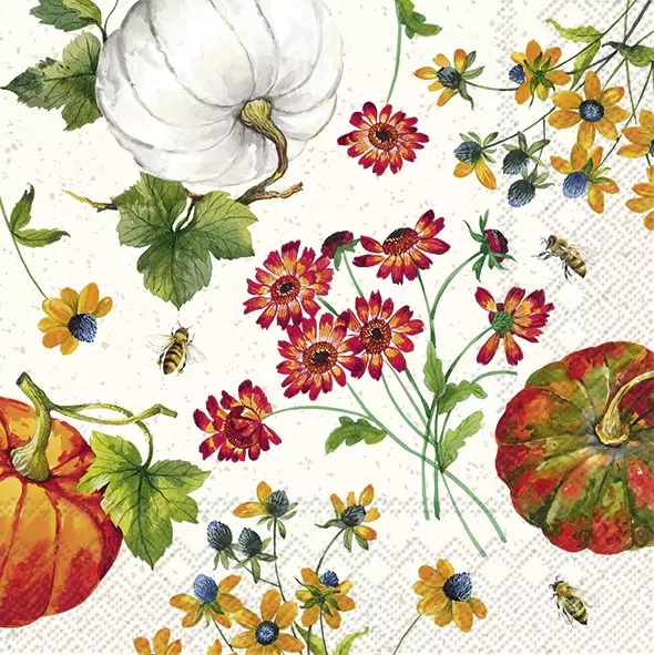 Șervețel - Pumpkin Flowers - 33x33 cm 1 Șervețel - Pumpkin Flowers - 33x33 cm