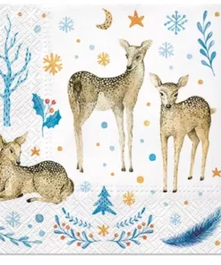 Șervețel - Reindeer Family -33x33 cm