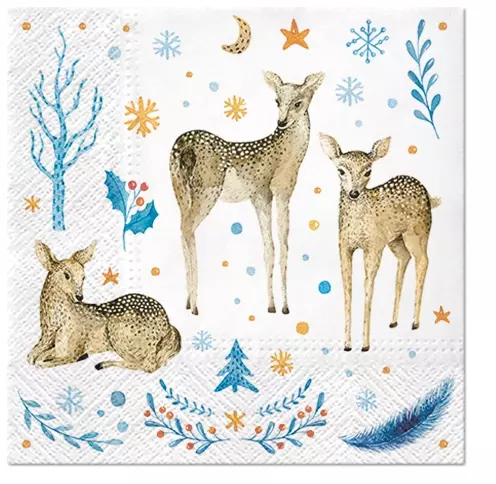Șervețel - Reindeer Family -33x33 cm 1 Șervețel - Reindeer Family -33x33 cm