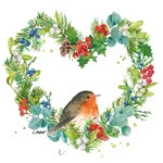 Șervețel - Robin Heart - 33x33 cm