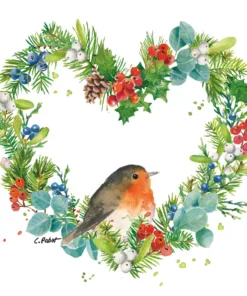 Șervețel - Robin Heart - 33x33 cm