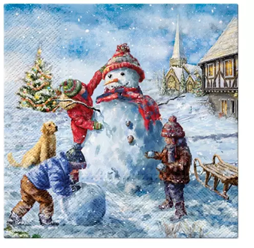 Șervețel - Snowman Fun - 33x33 cm 1 Șervețel - Snowman Fun - 33x33 cm