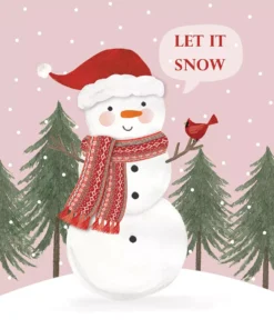 Șervețel - Snowman in Rosé - 33x33 cm