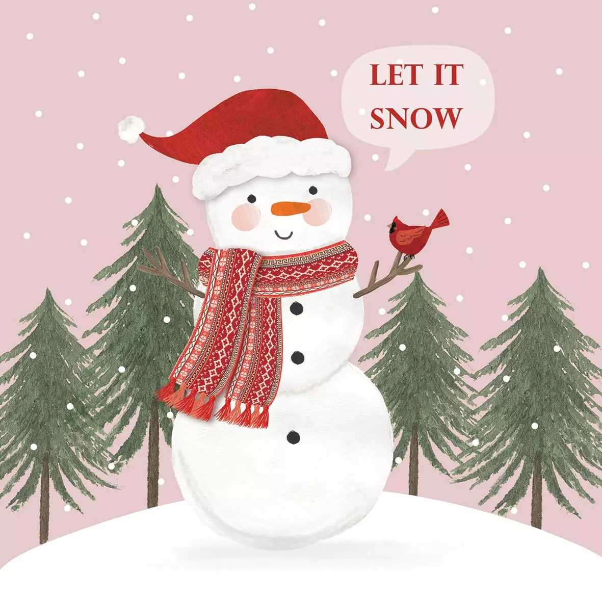 Șervețel - Snowman in Rosé - 33x33 cm 1 Șervețel - Snowman in Rosé - 33x33 cm