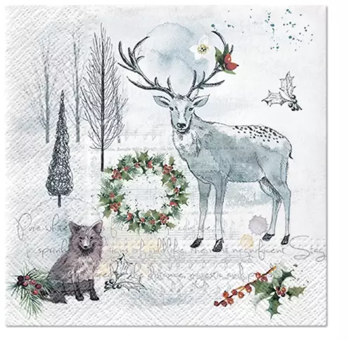 Șervețel - Watercolor Winter - 33x33 cm 1 Șervețel - Watercolor Winter - 33x33 cm