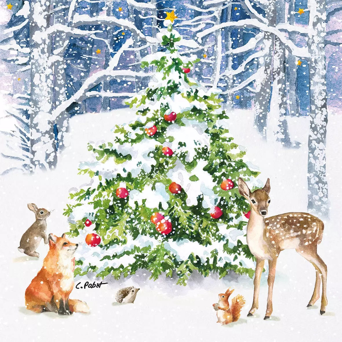 Șervețel - Winter Forest - 33x33 cm 1 Șervețel - Winter Forest - 33x33 cm