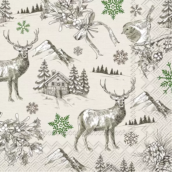 Șervețel - Winter Lodge - 33x33 cm 1 Șervețel - Winter Lodge - 33x33 cm