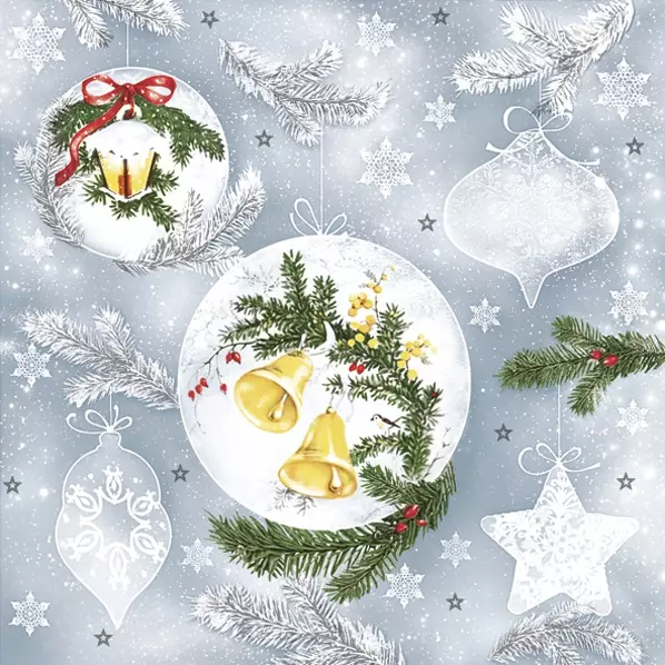 Șervețel - Yellow Bells Bauble - 33x33 cm 1 Șervețel - Yellow Bells Bauble - 33x33 cm