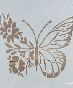 Șablon - Butterfly and Flower - 30x30 cm