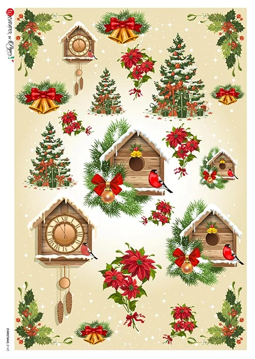 Hârtie de orez - Christmas Details - A4 1 Hârtie de orez - Christmas Details - A4